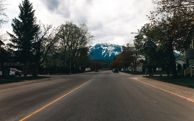 Quiet residential road for a Class 7 road test guide in BC