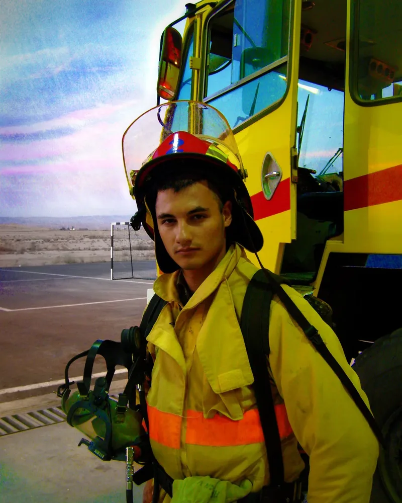 Sergey as a firefighter in emergency services